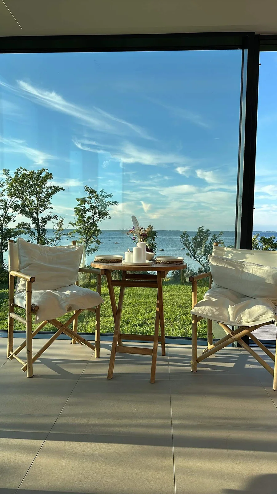 Signature dining area overlooking the sea